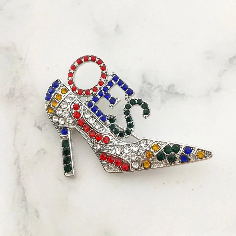 brooch / OES / as picture show Customized Gamma Phi Delta brooches 1943 ZA Delta Alpha Sigma Gamma Rho Zeta Greek high heeled shoes Lapel Pins graduation gift