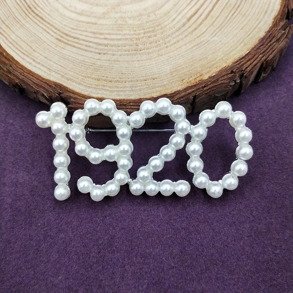 brooch / pearl 06 / As shown in the figure Pearl  Inlay Society Greek Paraphernalia Sorority Jewelry Gifts1922 Brooch Sigma Gamma Rho Jewelry Customize