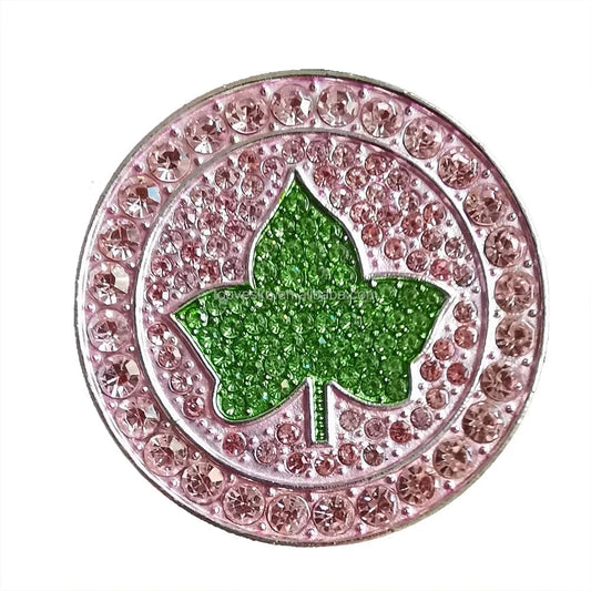 Brooch / Pink Green / as picture show Round Circle Greek Sorority Pink and Green Rhinestone  Brooch Give Girlfriend Pretty Jewelry