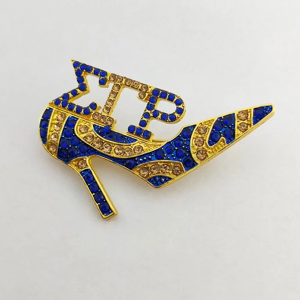 brooch / sigma / as picture show Customized Gamma Phi Delta brooches 1943 ZA Delta Alpha Sigma Gamma Rho Zeta Greek high heeled shoes Lapel Pins graduation gift