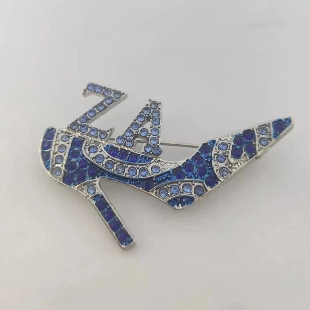 brooch / ZA / as picture show Customized Gamma Phi Delta brooches 1943 ZA Delta Alpha Sigma Gamma Rho Zeta Greek high heeled shoes Lapel Pins graduation gift