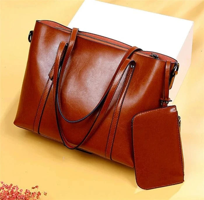 brown 2024 Manufacturers wholesale fashion women shoulder handbag purses lady leather bag