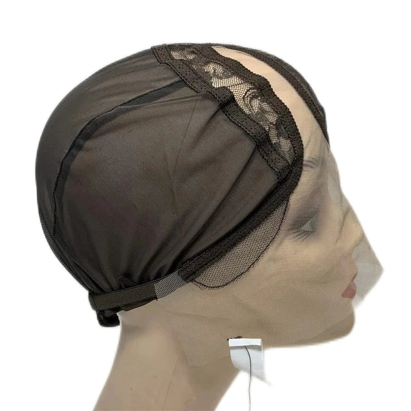 Brown Factory Wholesale Breathable Mesh Wig Cap Net No Slip Human Hair Wig Caps Elasticity C Shape Ear Cap Design For Wig