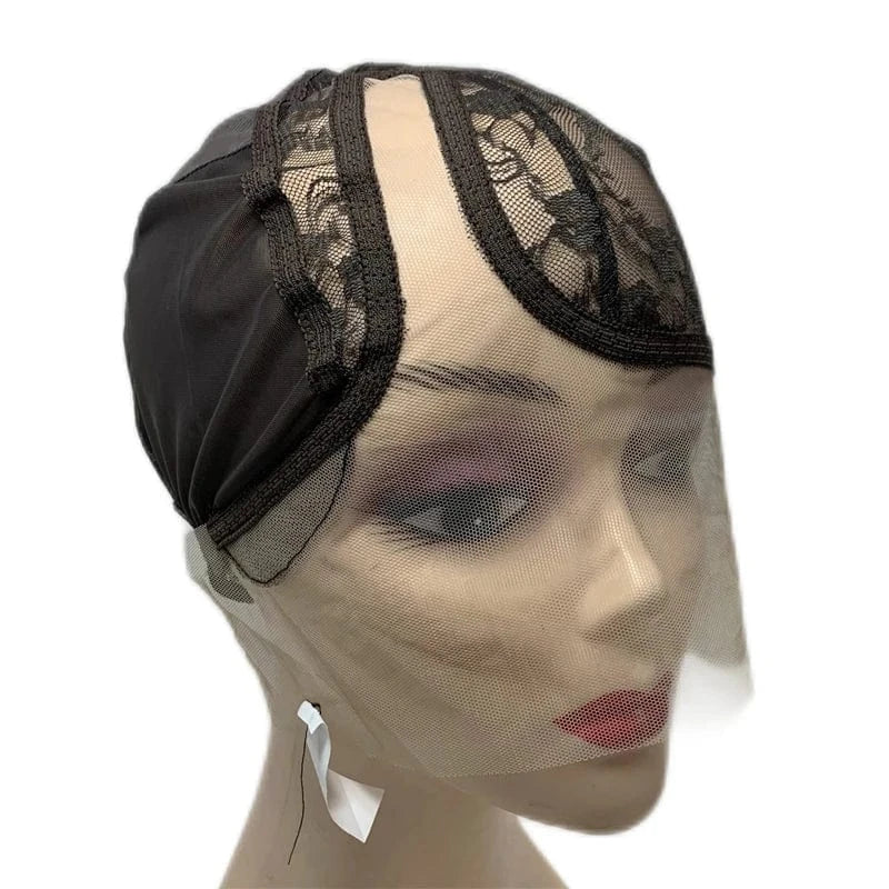 Brown Factory Wholesale Breathable Mesh Wig Cap Net No Slip Human Hair Wig Caps Elasticity C Shape Ear Cap Design For Wig