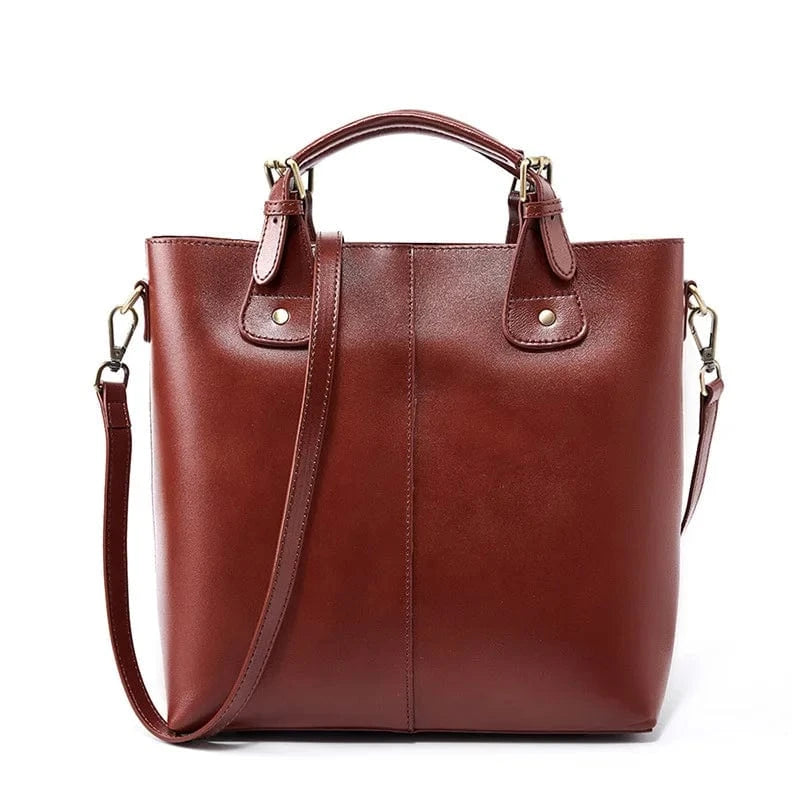 Brown High Quality Genuine Leather Handbag Design 2024 Shoulder Bag Real Leather Handbags For Women Luxury Leather Bag