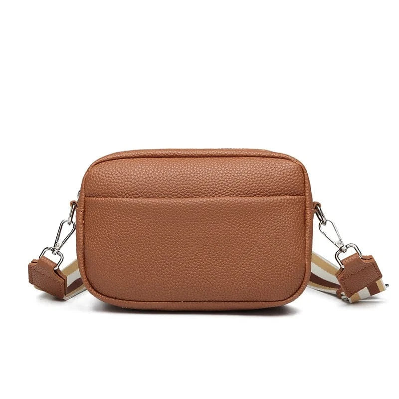 Brown / L Wholesale Trendy and Fashionable Women's Single Shoulder Crossbody Bags Solid Color Zipper Closure PU Backpacks