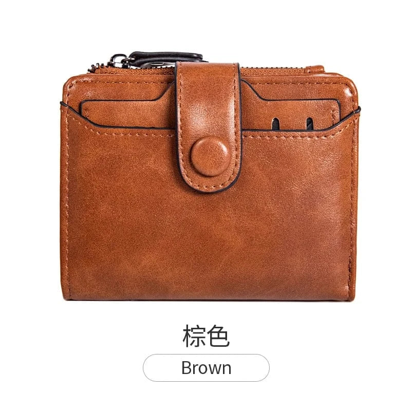 Brown MIYIN 2024 New wallets for women fashionable Short ladies purse Retro Removable card slot coin purse carteras wallet women