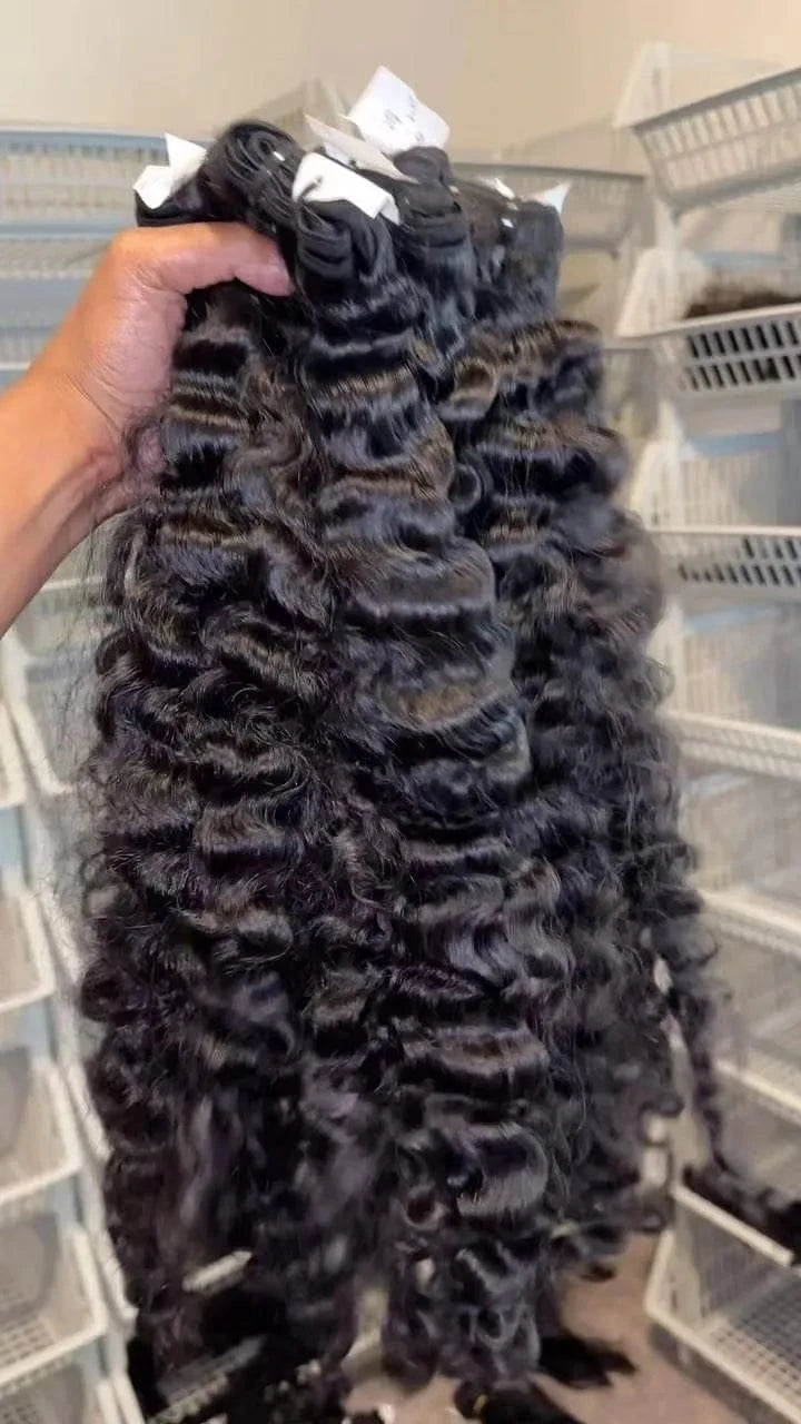 burmese curly / 30 Inches 100% Human Raw Cambodian Hair Bundles Vendor Vietnamese Cuticle Aligned Hair bundle deep wave burmese curly 40inch wig