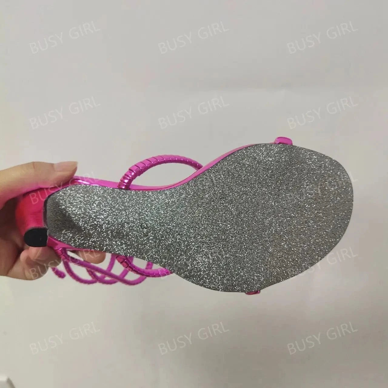 BUSY GIRL OSM4675 Snake Strap Sandals Ladies Heels Luxury Shoes Shiny Sole Stiletto High Heels Shoes For Women Heeled Sandals