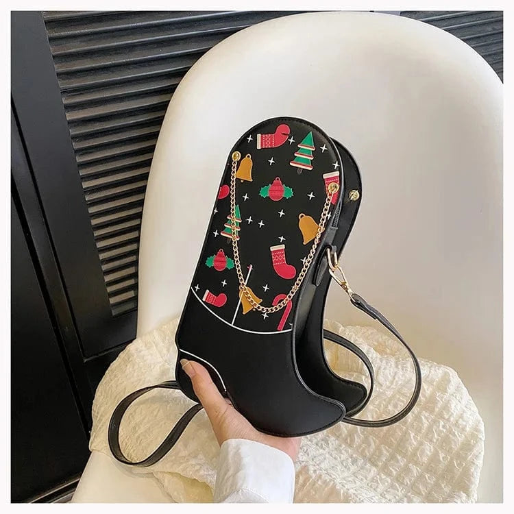 BUSY GIRL YX4986 Pink White Black Women Handbags Ladies PU Leather Cowboy Boots Purses and Handbags for Women Christmas Bags