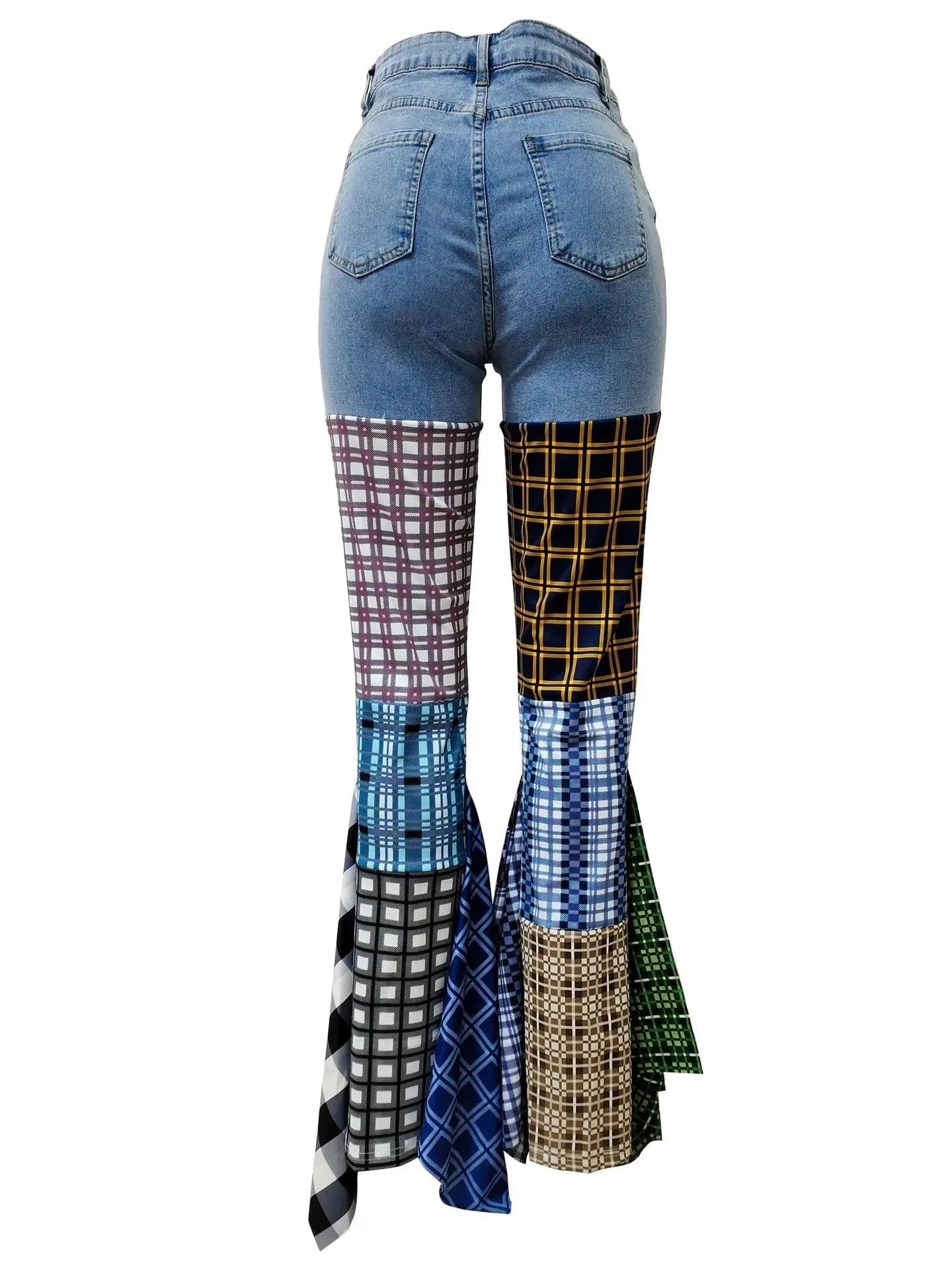 C1202TA6 Hot Sale High Waist Pants Trousers plus size Flare Spliced Flare Denim Wide Leg Straight Jeans Women Sehe Fashion