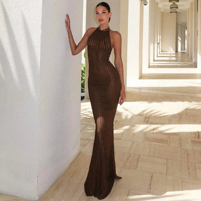 C1702 Summer New Solid Sexy Backless Wholesale for long bodycon dresses women