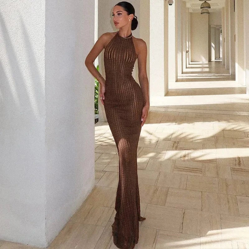 C1702 Summer New Solid Sexy Backless Wholesale for long bodycon dresses women