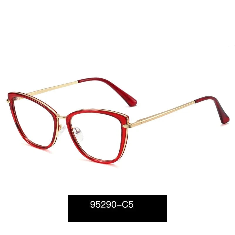 C5 Red MS 95290 New Arrivals Online Celebrity Style Optical Eyewear Glasses Frame Blue Light Computer Glasses Spectacles