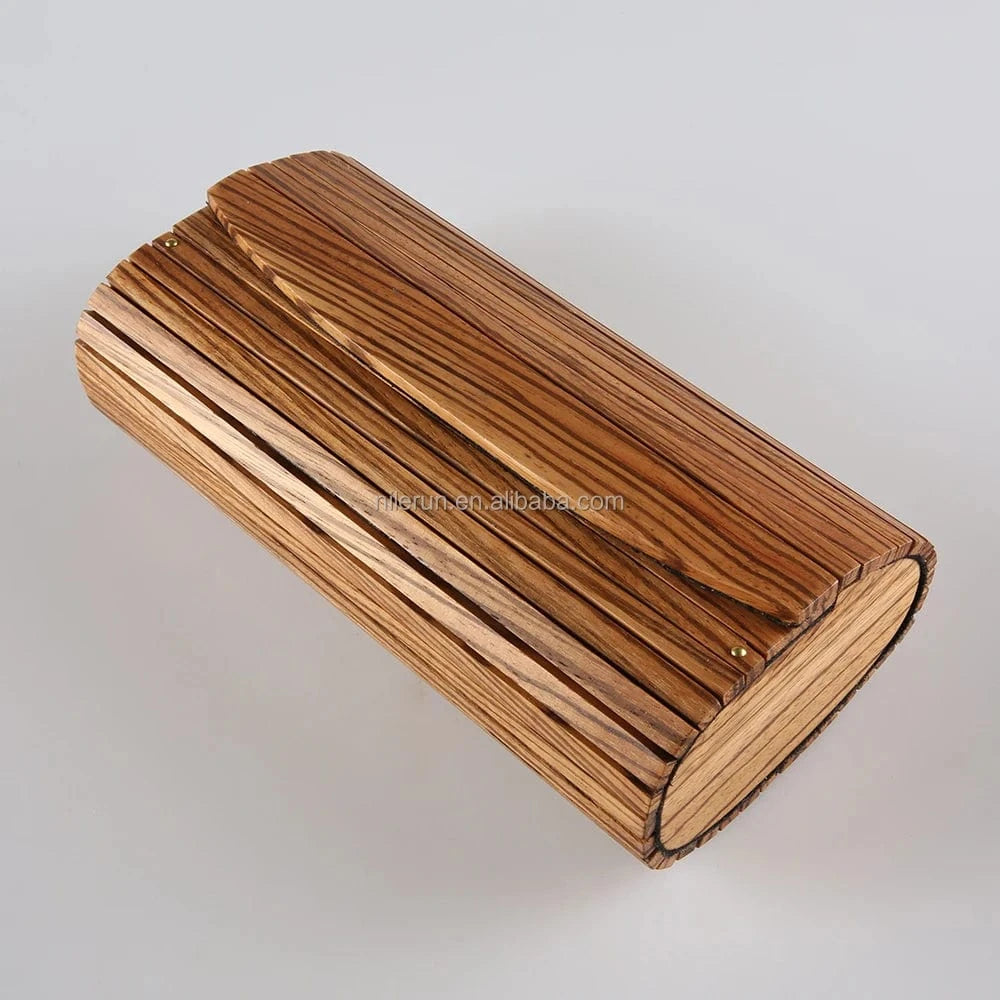 Camel Brand Old Fashion Unique Hand Made Wooden Wallet Hard Solid Zebra Wood Purse Real Natural Stripes Zebrawood Evening Clutch Bag