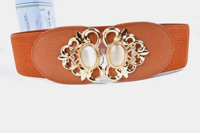 Camel D0702YD10 2023 Latest Models Fitness Gold Plated Buckle Jewel Elastic Belts For Ladies Sehe Fashion