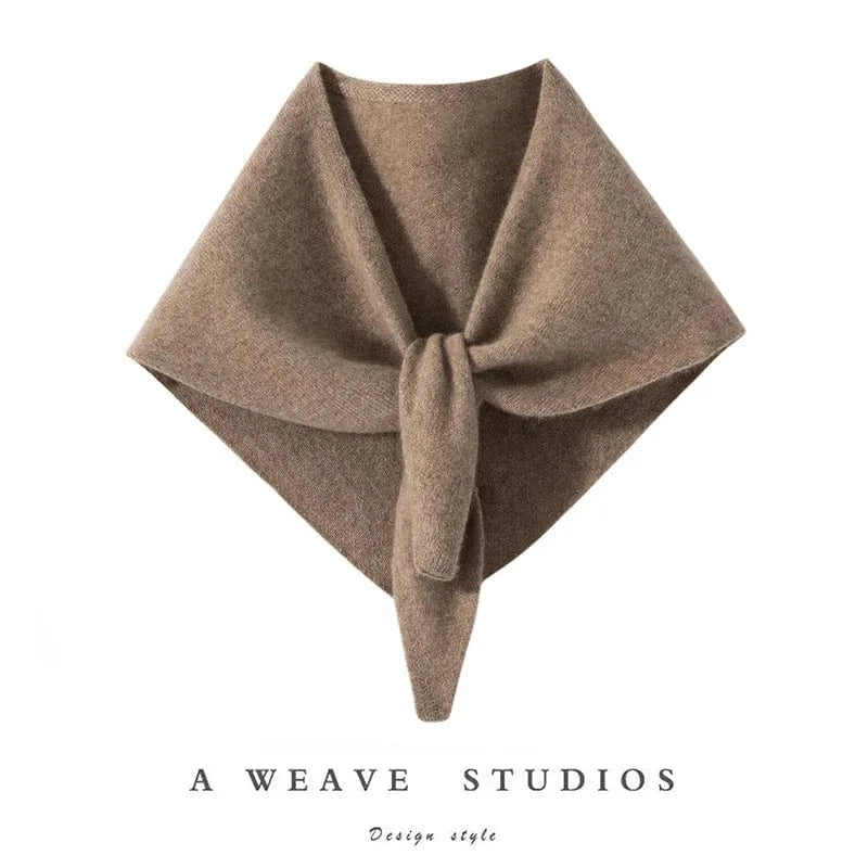 camel / One Size CHICUU Women 100% Cashmere Scarf Spring Autumn Triangular Scarf Cashmere Knitwear Luxury Grace Simple Style Scarf Pure Color