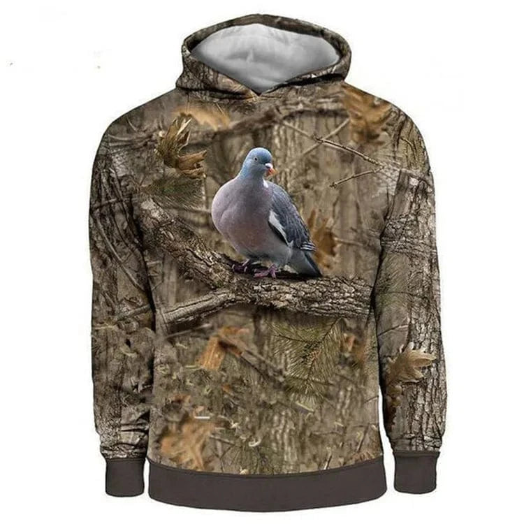 Camouflage Rabbit Hunting Long Sleeve Hooded 3D Printing Hooded Sweatshirts Pullover Man Women Jungle Hunting Wild Tops