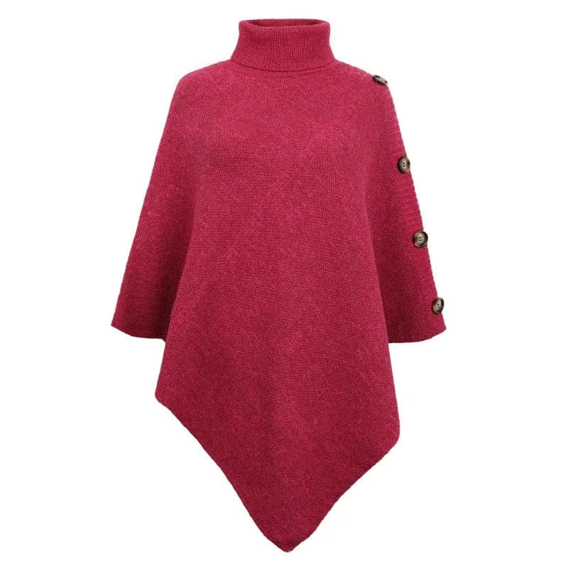 Casual Design Shawl Cloak Women Sweater Solid Color Knitted Shirt Jacket Lady Winter Clothing