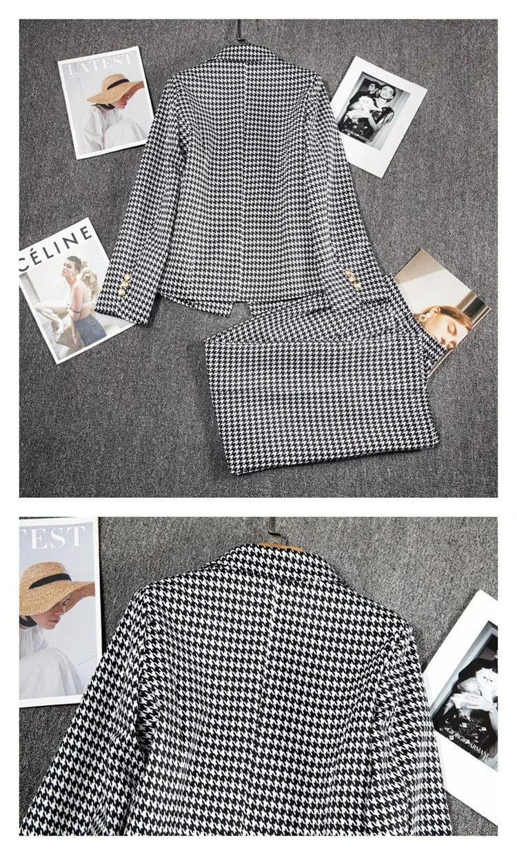 Casual Long Sleeve Blazer Pant Sets Suits For Woman 2025 Fashion 2 Pieces Set For Women Office Lady Coats Jackets