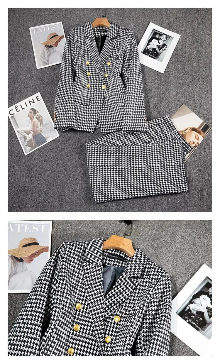 Casual Long Sleeve Blazer Pant Sets Suits For Woman 2025 Fashion 2 Pieces Set For Women Office Lady Coats Jackets