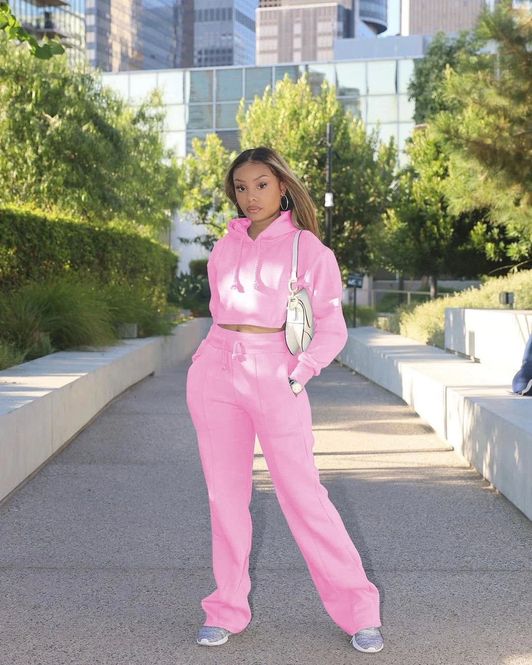 Casual sports suit women autumn and winter new loose long-sleeved sweater two-piece