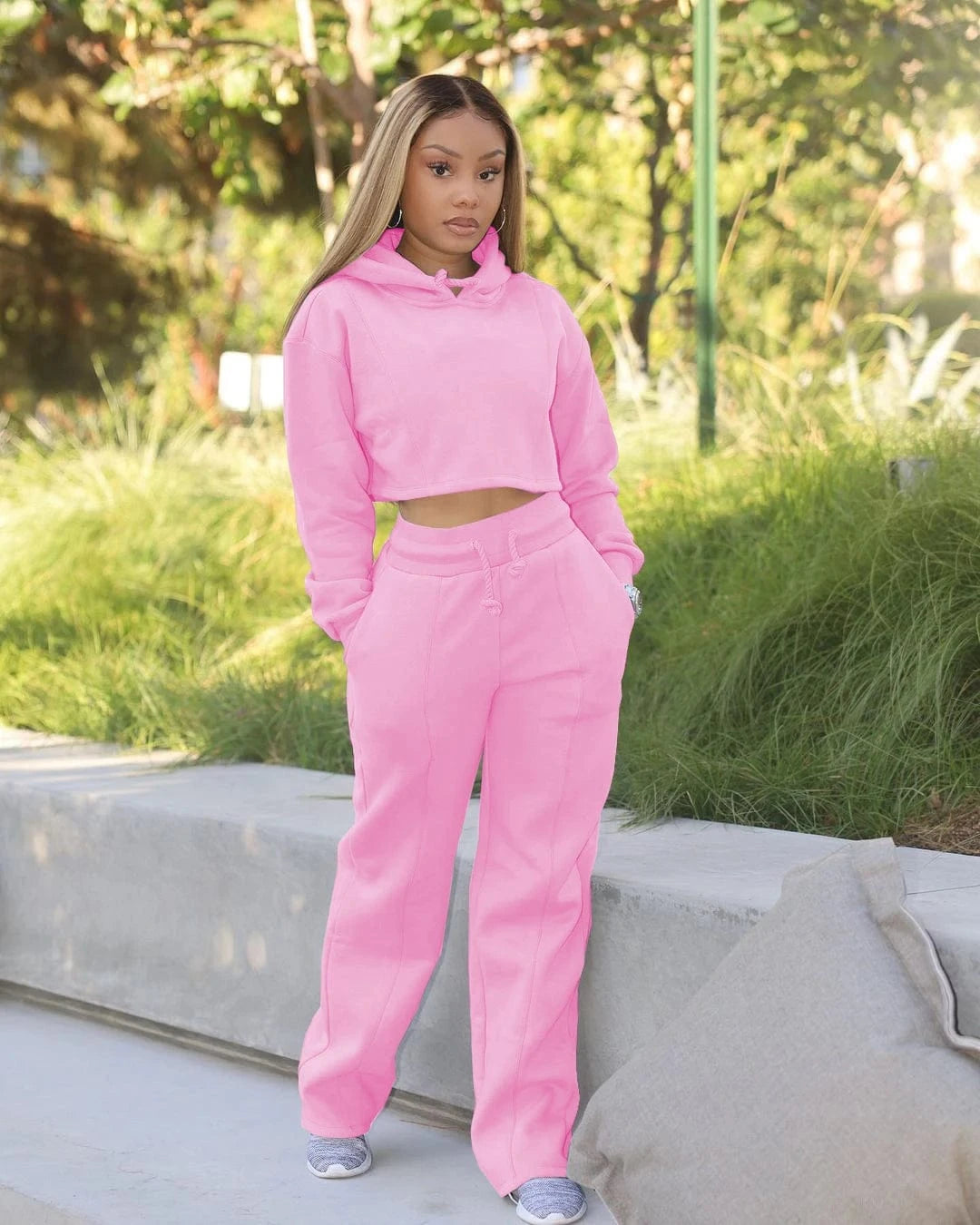 Casual sports suit women autumn and winter new loose long-sleeved sweater two-piece