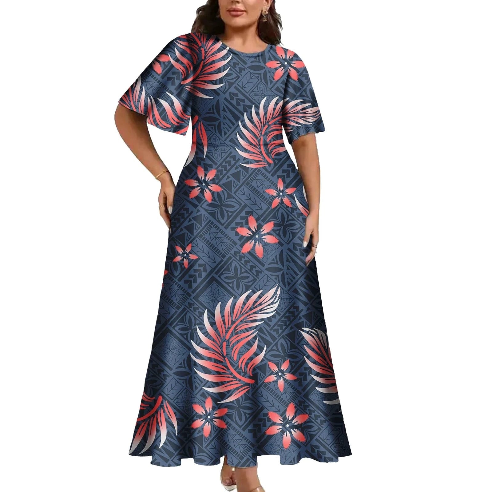 Casual Women Dresses Elegant Clothing Dropship Print on Demand Samoan Polynesian Tribal Luxury Ladies Dresses Women Clothing