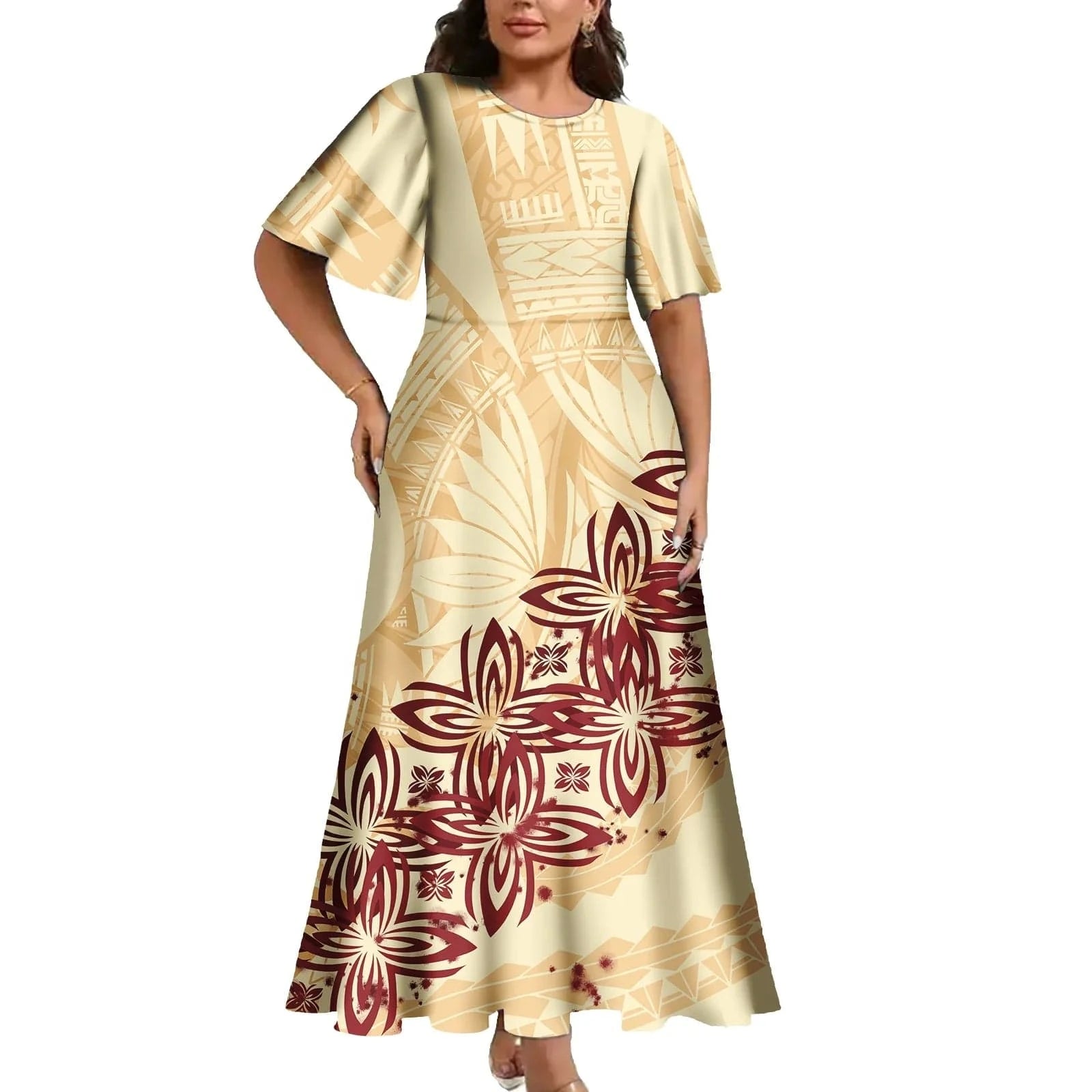 Casual Women Dresses Elegant Clothing Dropship Print on Demand Samoan Polynesian Tribal Luxury Ladies Dresses Women Clothing