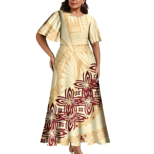 Casual Women Dresses Elegant Clothing Dropship Print on Demand Samoan Polynesian Tribal Luxury Ladies Dresses Women Clothing
