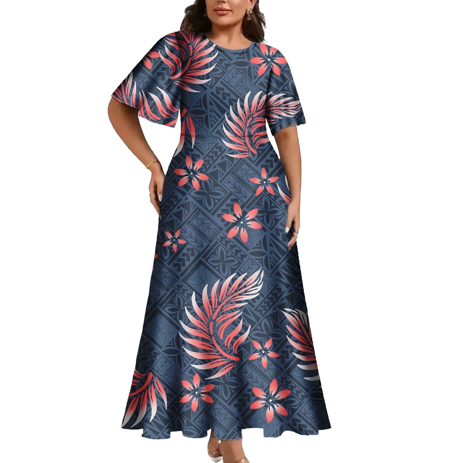 Casual Women Dresses Elegant Clothing Dropship Print on Demand Samoan Polynesian Tribal Luxury Ladies Dresses Women Clothing