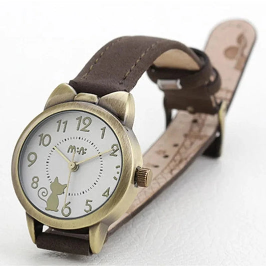 Cat Design Montre M:N: Brand Fashion Watch Ladies Luxury Hand-made 3D Cat Girl Gift Quartz Wristwatch Waterproof for Women 2025 Reloj Mujer