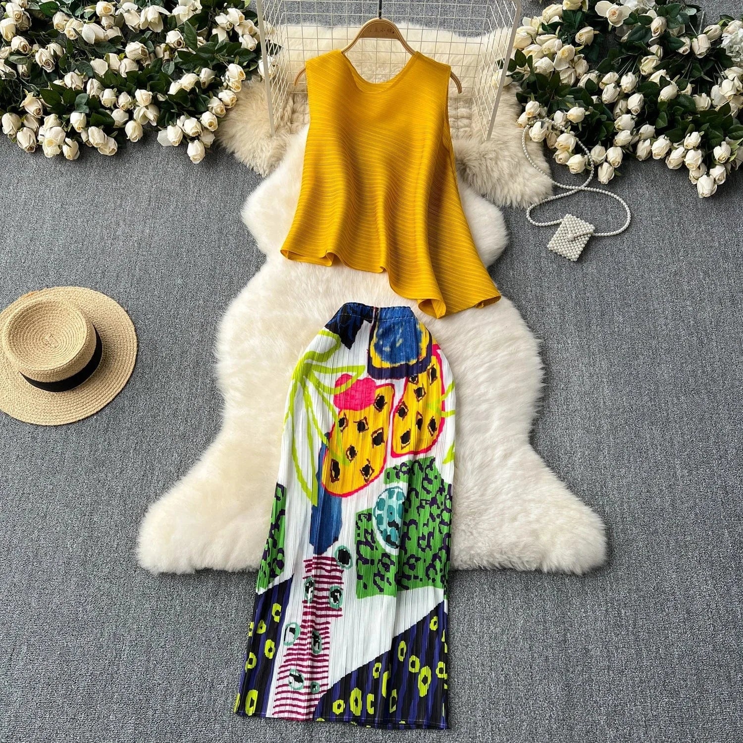 Celebrity Small Fragrance Set Western-style Raw-edged Panel Shawl Cardigan Short Top Sling Dress Two Piece Set In Stock