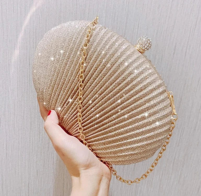 Champagne Luxury Women Handbags Designer Elegant Ladies Evening Party Clutches Rhinestone Handbags Shell Female Evening Bags