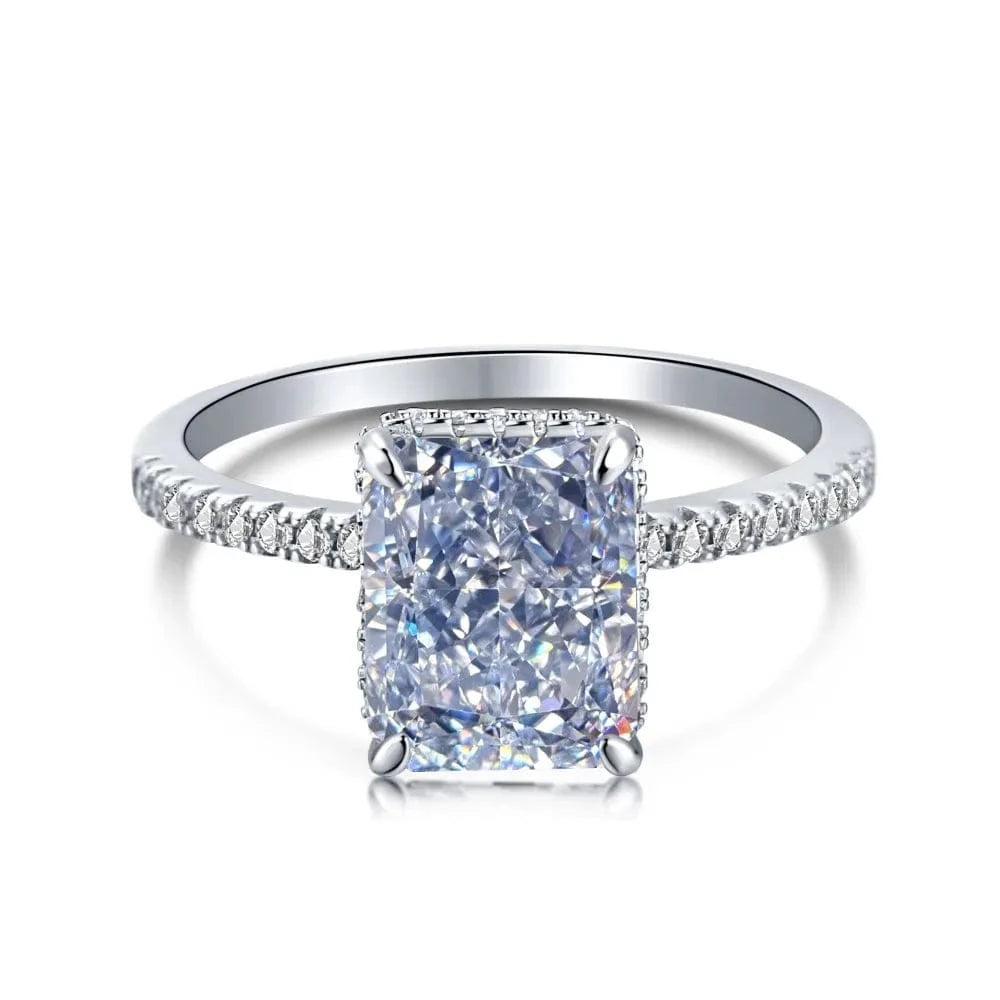 Charm Luxury 925 Silver Tourmaline Paraiba Finger Gem Rings For Women Fashion Green Ring Women Jewelry Accessories New Bijoux