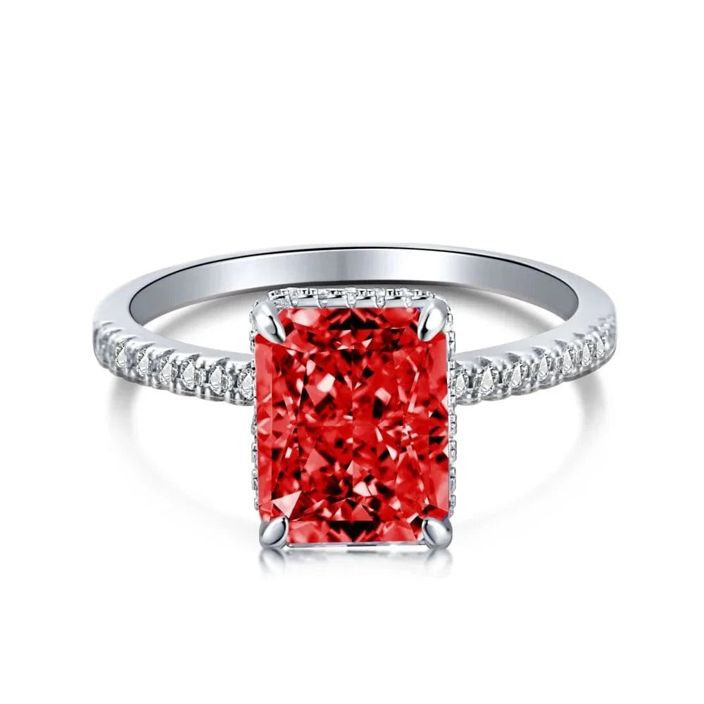 Charm Luxury 925 Silver Tourmaline Paraiba Finger Gem Rings For Women Fashion Green Ring Women Jewelry Accessories New Bijoux
