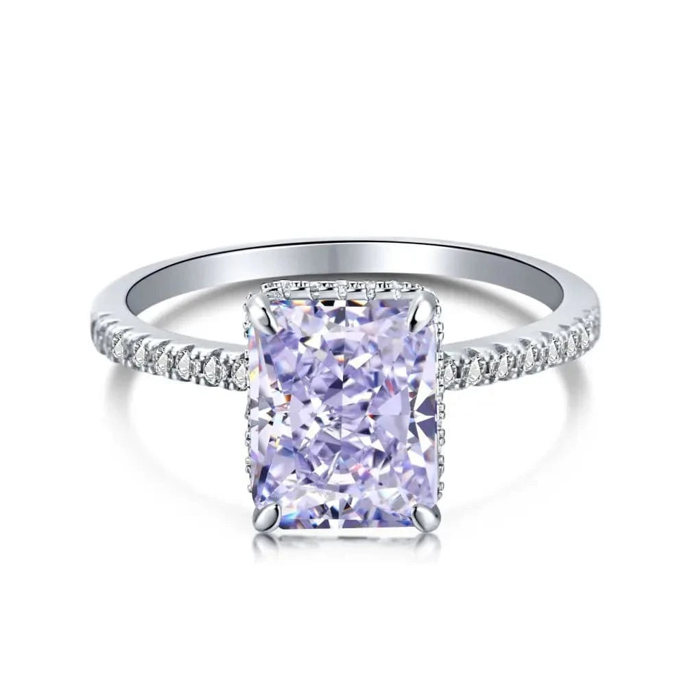 Charm Luxury 925 Silver Tourmaline Paraiba Finger Gem Rings For Women Fashion Green Ring Women Jewelry Accessories New Bijoux
