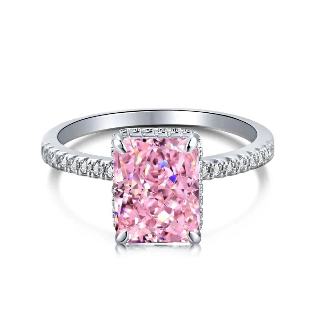 Charm Luxury 925 Silver Tourmaline Paraiba Finger Gem Rings For Women Fashion Green Ring Women Jewelry Accessories New Bijoux