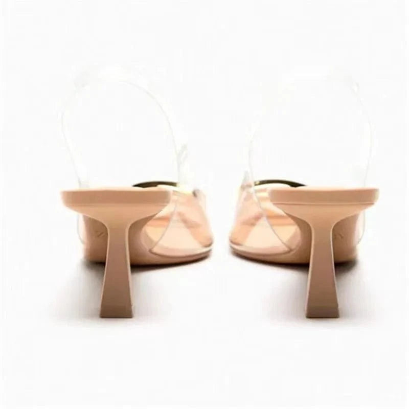 Chaussures Femme New Women Shoes 2023 Bowtie Crystal Slingback High Heels ZA Shoes Summer Autumn High Heel Sandals