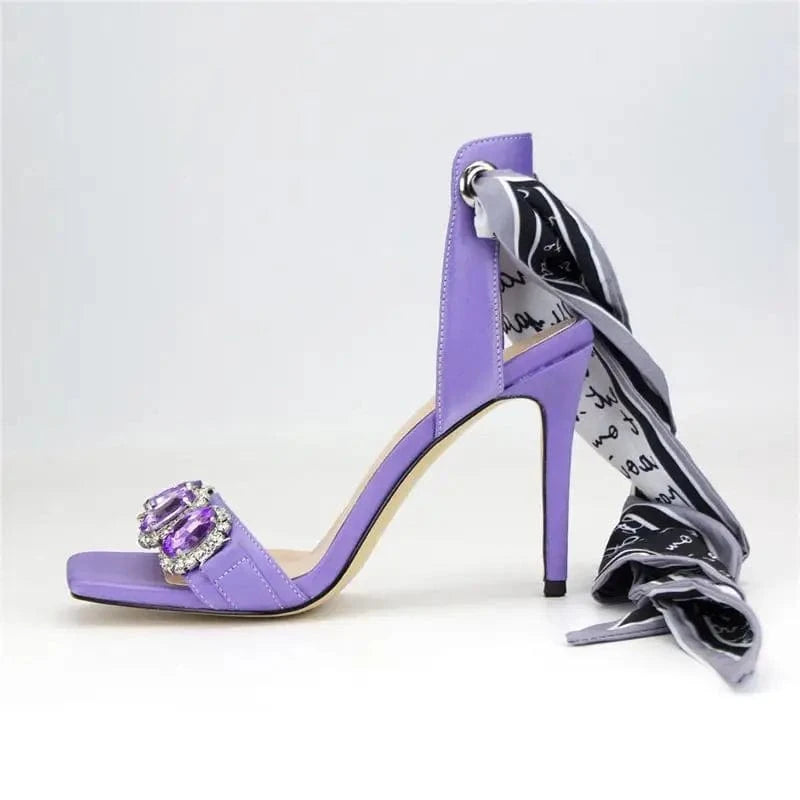 Chaussures Femme Versatile Rhinestone Decor Mujer Shoes Hollow Out Cross Strap High Heel Sandals For Ladies Dating Party Sandals