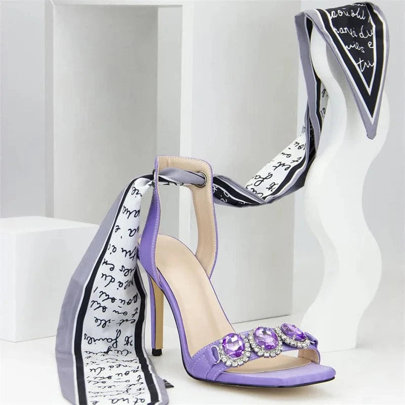 Chaussures Femme Versatile Rhinestone Decor Mujer Shoes Hollow Out Cross Strap High Heel Sandals For Ladies Dating Party Sandals