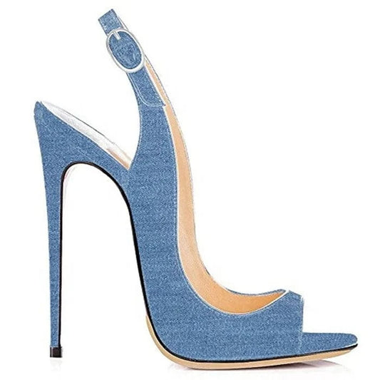 Chaussures Femmes Talons Ladies Office Business Women Open Toe Slip on Slingback Pumps Stiletto Heeled Sandals High Heels Shoes
