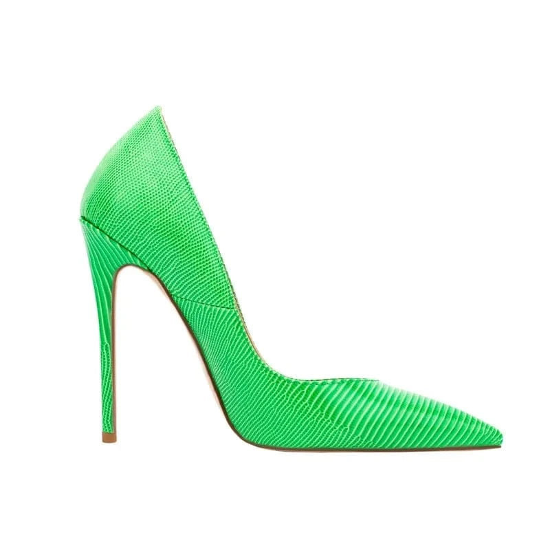 Chaussures Femmes Zapatos De Mujer Women Lizard Print Shoes Pointy Toe 12cm Classic Heels Ladies Shallow Mouth Stiletto Pumps