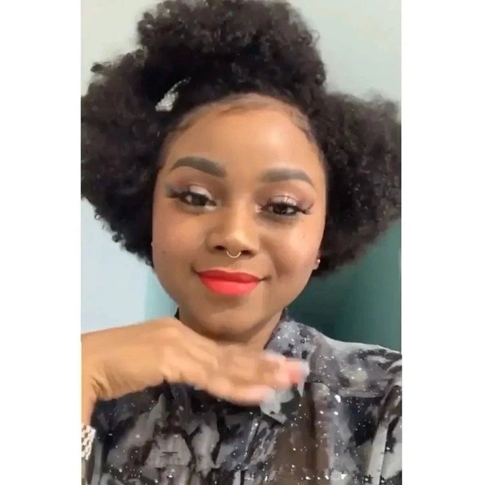 Cheap Ponytail Short Bob Pixie Cut Afro Kinky Curly 13X4 13X6 Lace Frontal Human Hair Wigs Glueless Prepluck With Baby Hair