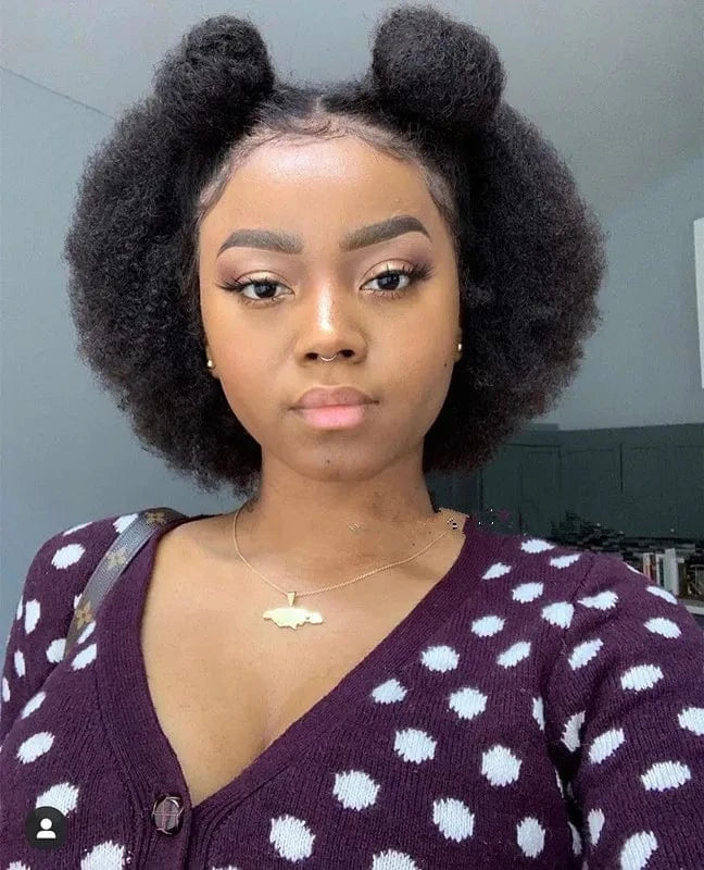 Cheap Ponytail Short Bob Pixie Cut Afro Kinky Curly 13X4 13X6 Lace Frontal Human Hair Wigs Glueless Prepluck With Baby Hair