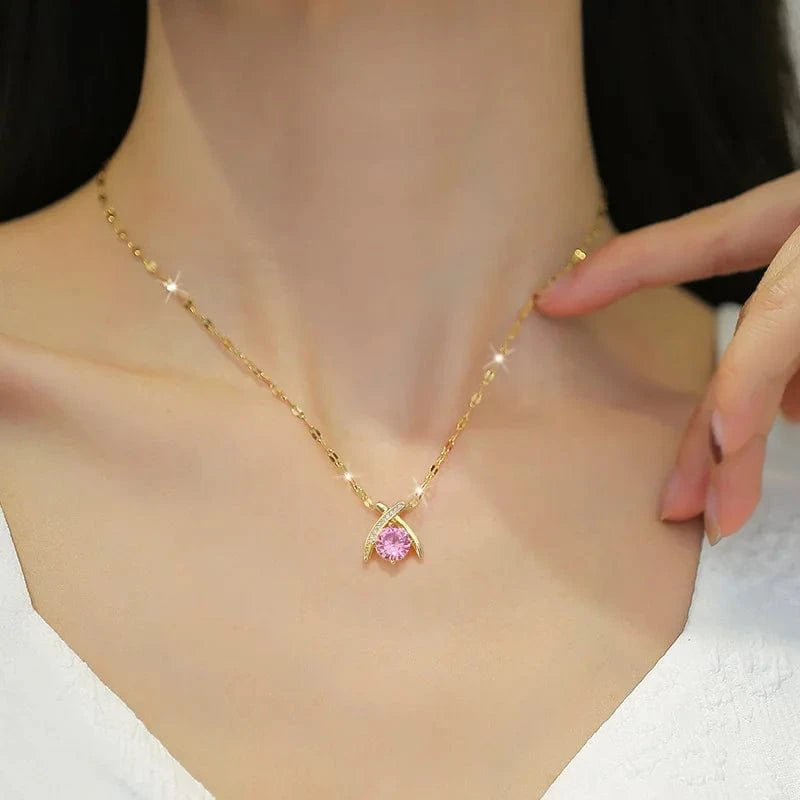 Cheap Price Fashion Fine Jewelry Sets 18k Gold Plated Moissanite Stainless Steel Chain Jewelry Wedding Sets For Women