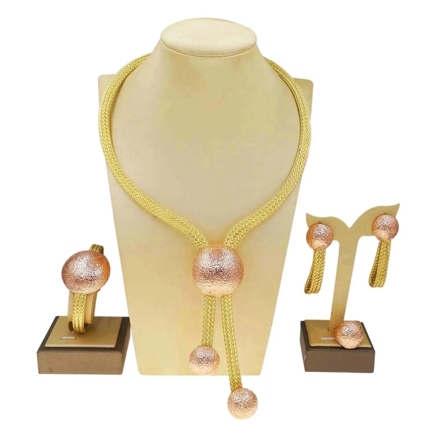 Cheap Woman Festival Gifts / Adjustable / Gold Zhuerrui Cheap Woman Festival Gifts Brazilian Gold Brass Jewelry Set Pink Big Round Bead Necklace Bracelet Jewelry Sets H20155