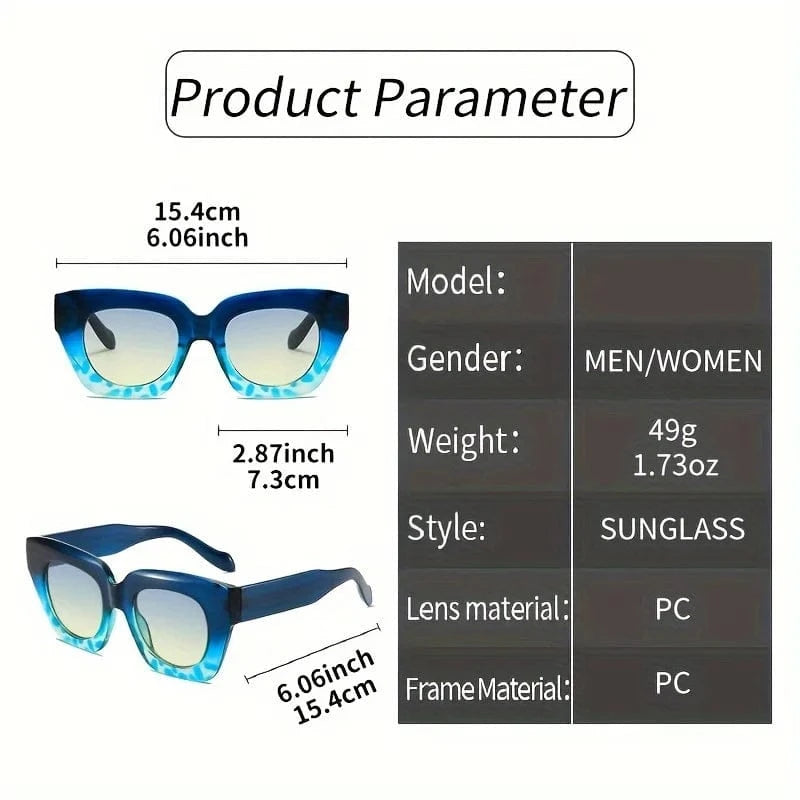 Chic Gradient Cat Eye Fashion Sunglasses for Women - Trendy Anti-Reflective Fashion Shades with Color Block Design,Beach & Party