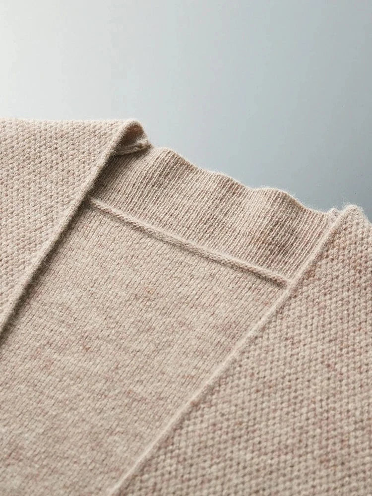 CHICUU Autumn Winter Men Cashmere Sweater Coat Basic V-neck Cardigan 100% Merino Wool Knitwear Smart Casual Jacket Korean Tops