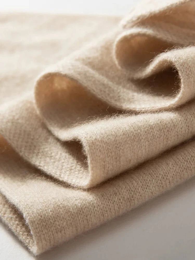 CHICUU Women 100% Cashmere Scarf Spring Autumn Triangular Scarf Cashmere Knitwear Luxury Grace Simple Style Scarf Pure Color